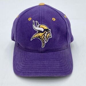 Vintage Logo Athletics Minnesota Vikings Strapback Hat Purple (H21)